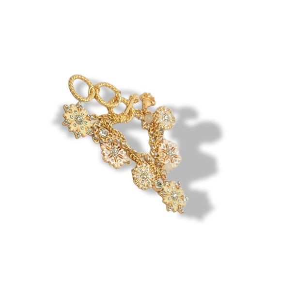 Gold-Tone Ice and Snow Charm Bracelet, one size fits most 7" to 9" wrist - Picture 2 of 8